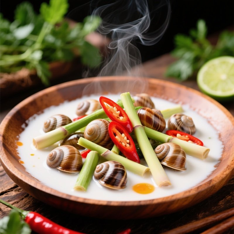 Ốc Len Xào Dừa Snails Stir Fried In Coconut Milk With Lemongrass And Chili