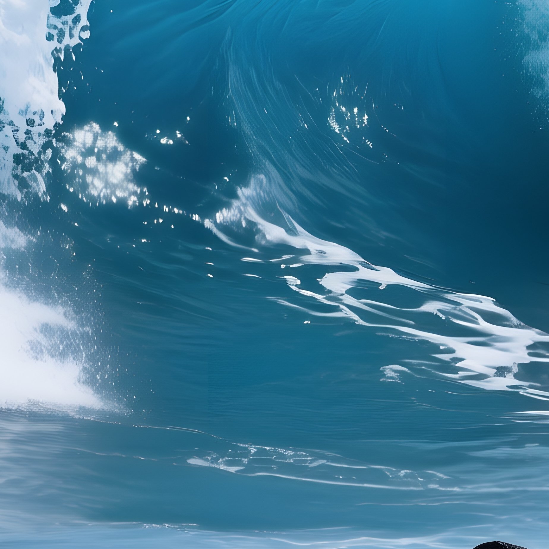 Ocean Wave Breaking Over A Rock Formation Ocean Wave - Full Resolution Quality Preview