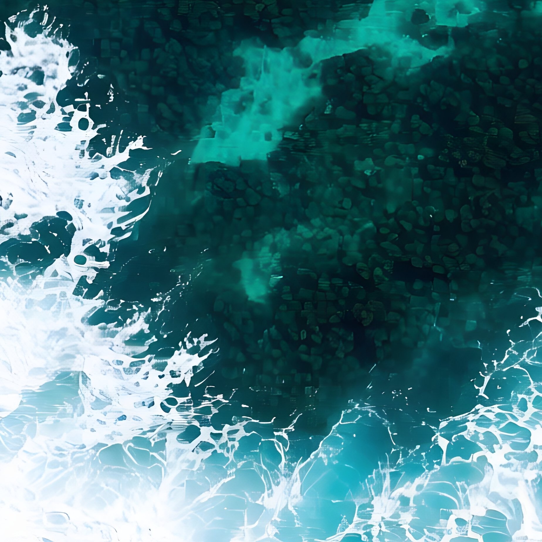 Ocean Waves Crashing Against A Dark Surface Ocean Waves - Full Resolution Quality Preview
