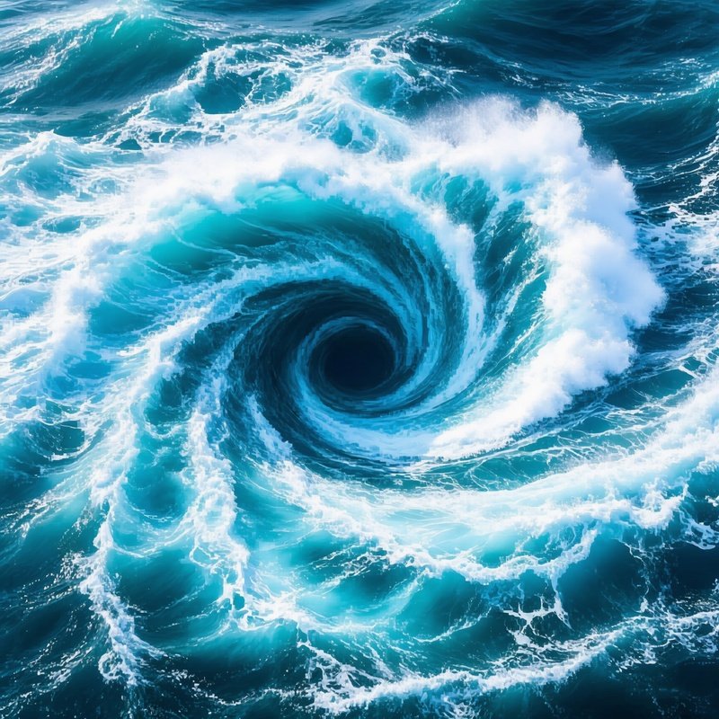 Ocean Whirlpool Or Vortex Ocean Whirlpool