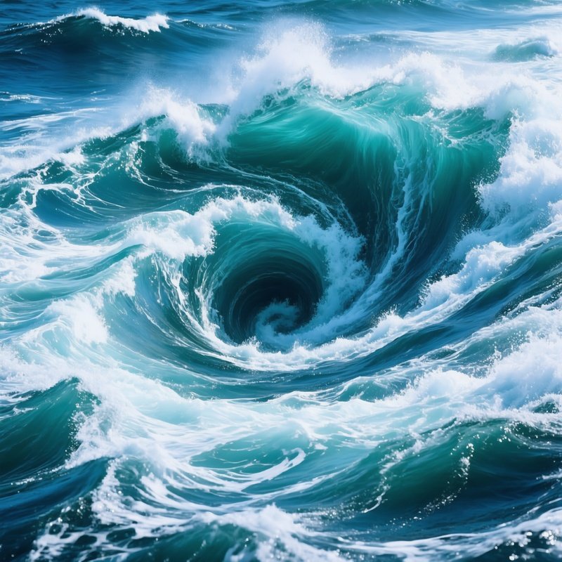 Ocean Whirlpool Or Vortex Ocean Whirlpool