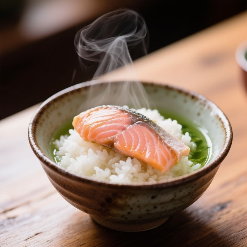 Ochazuke Rice With Salmon And Green Tea