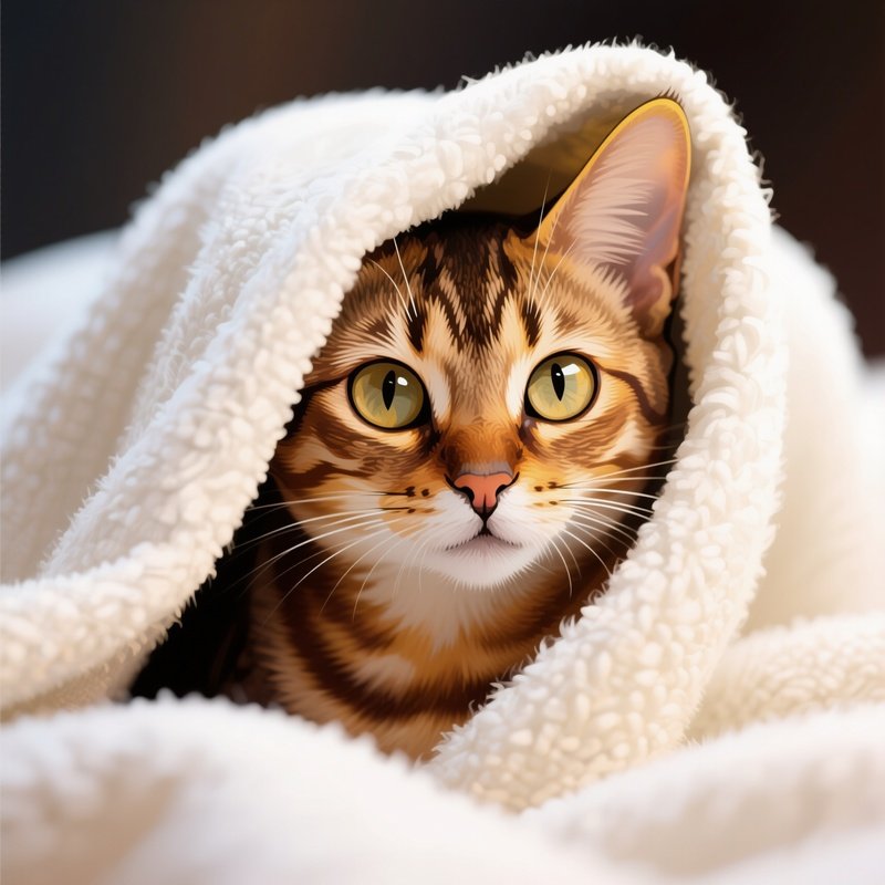 Ocicat_Cat_Peeking_Under_Blanket_Digital