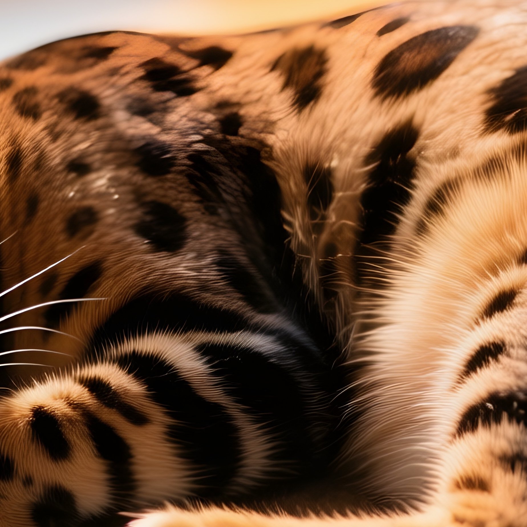 Ocicat Cat Sleeping In A Sunbeam - Full Resolution Quality Preview