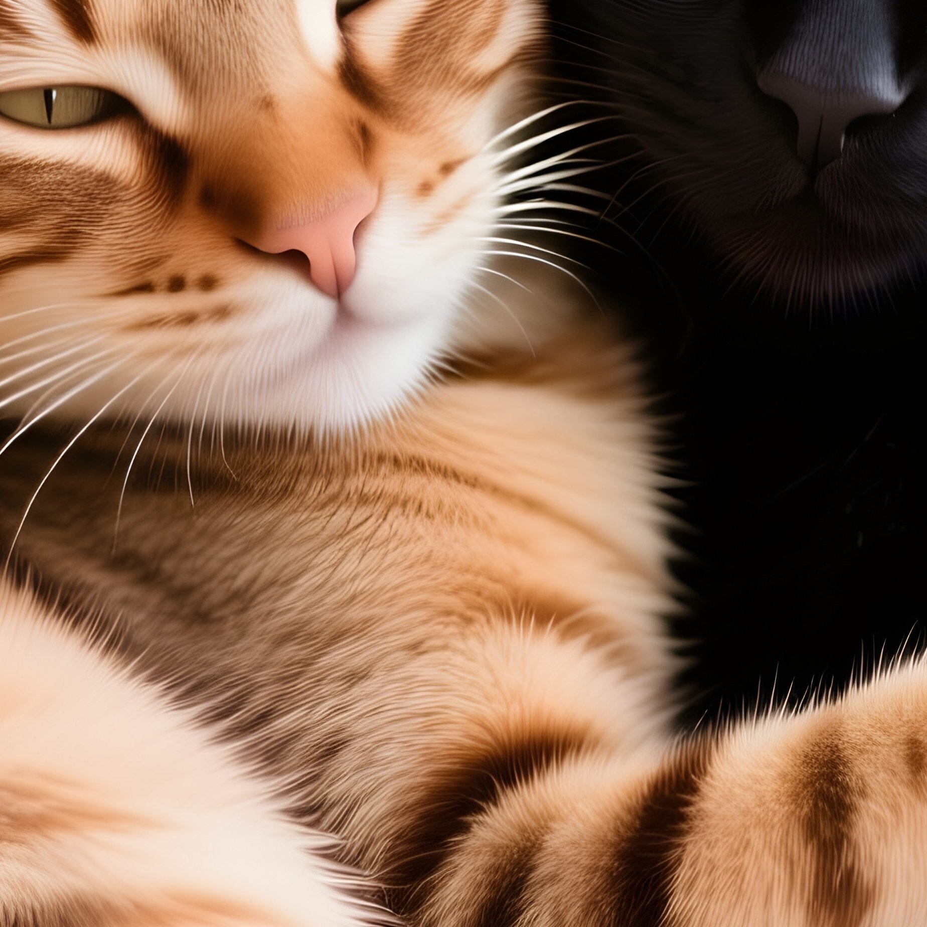 Ocicat Cuddled Up With Another Cat - Full Resolution Quality Preview