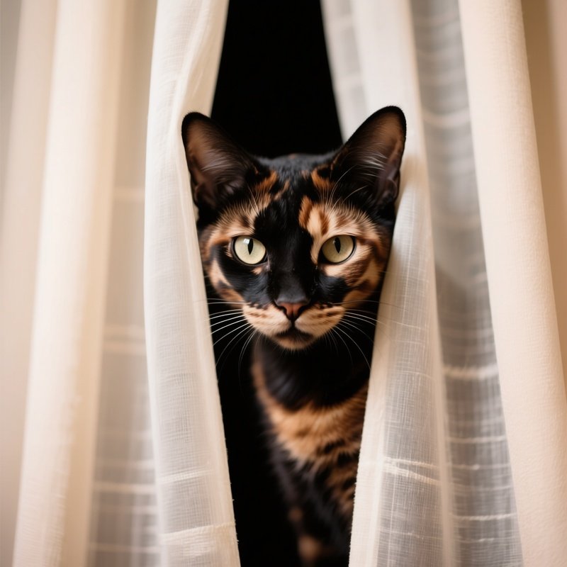 Ocicat_Sneaking_Between_Curtains