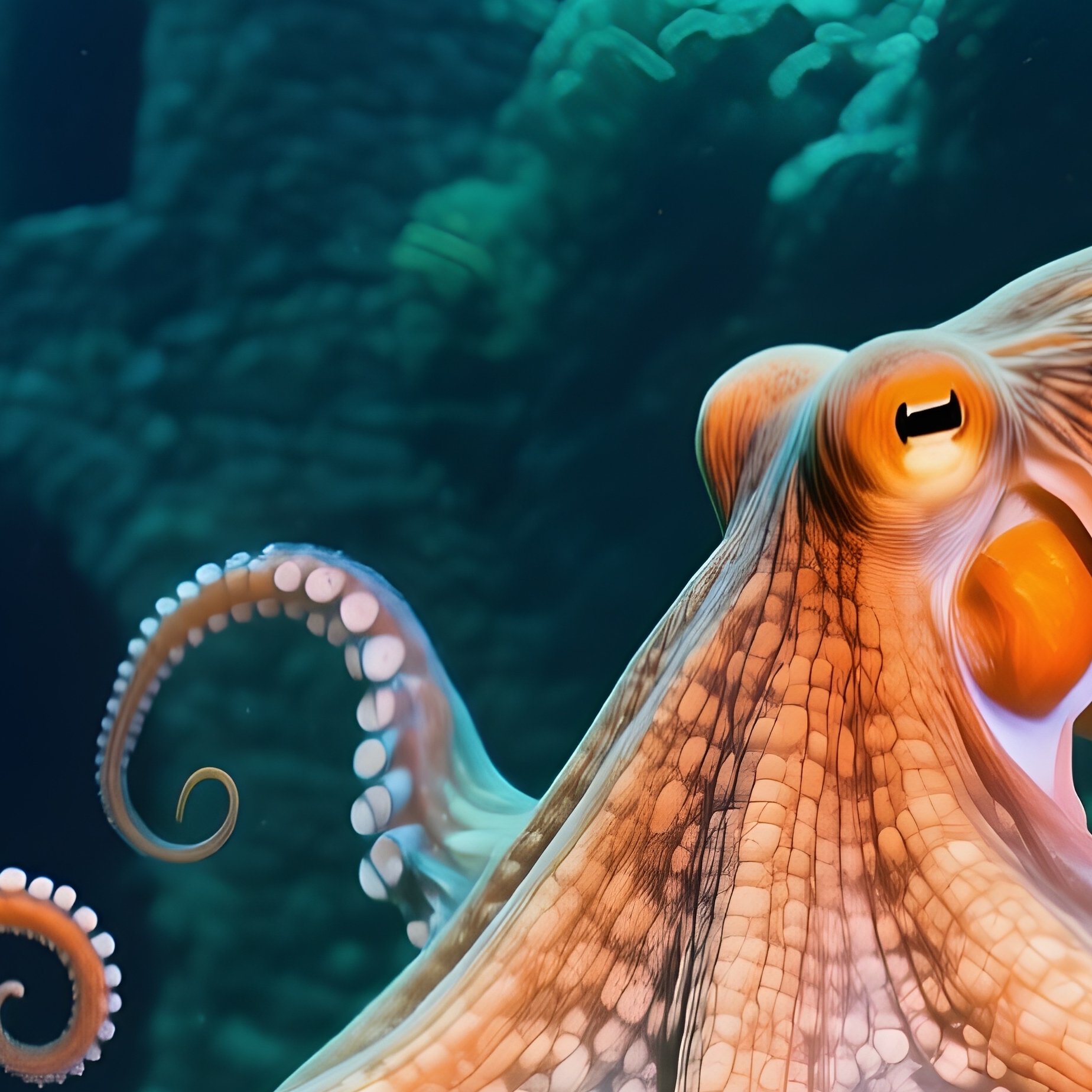 Octopuses Building Coral Fortress Photography - Full Resolution Quality Preview