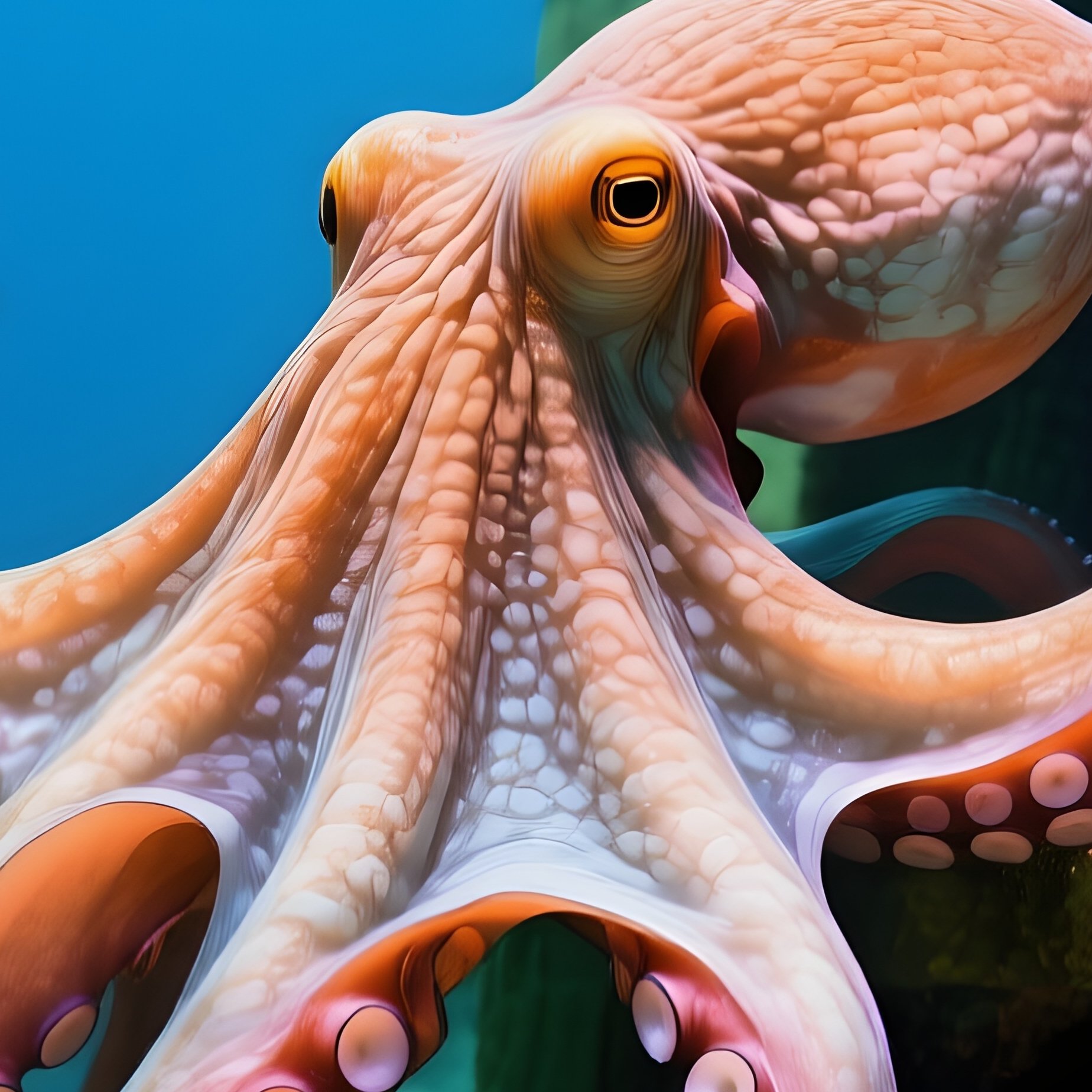 Octopuses Building Coral Fortress Still Life - Full Resolution Quality Preview