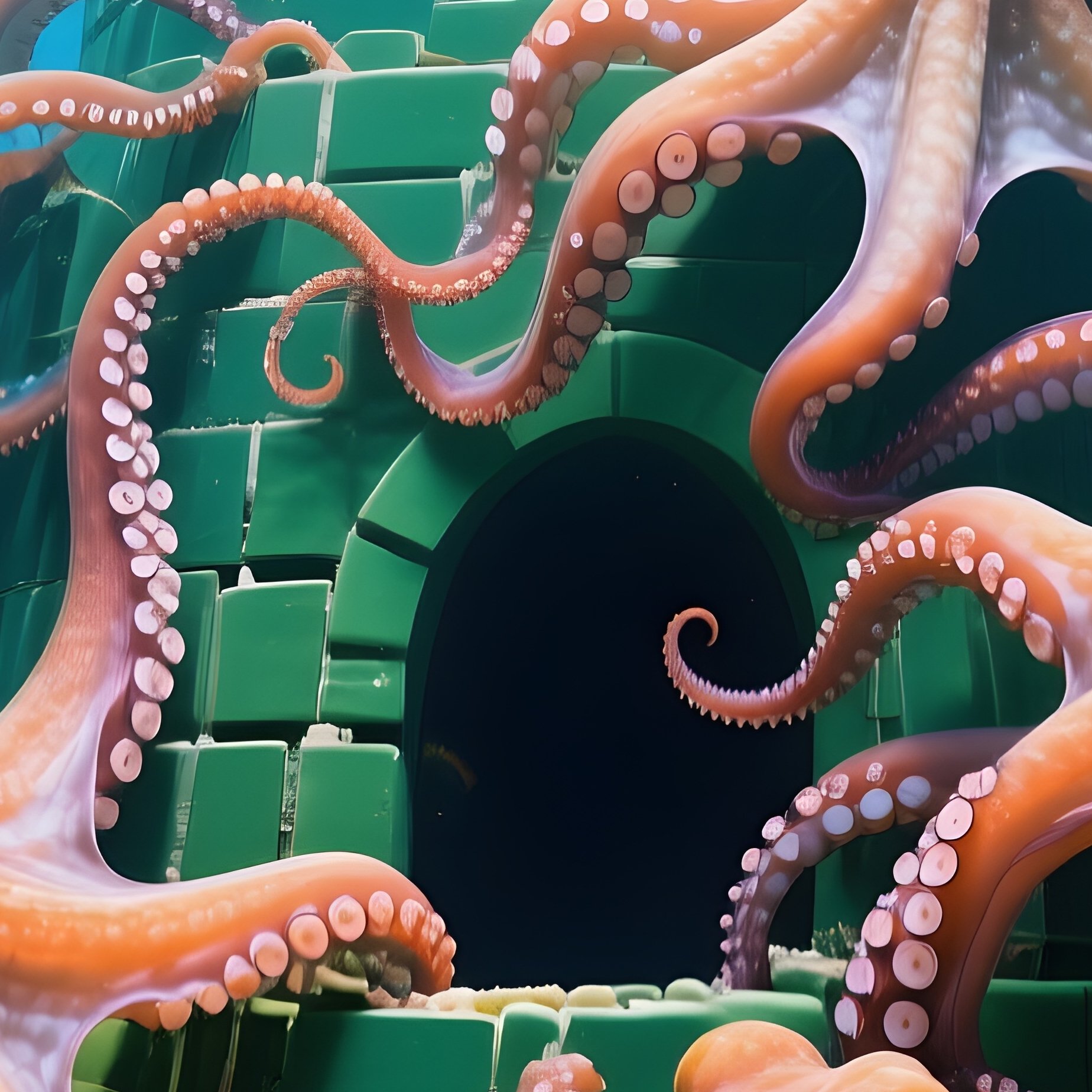 Octopuses Building Coral Fortress Underwater - Full Resolution Quality Preview