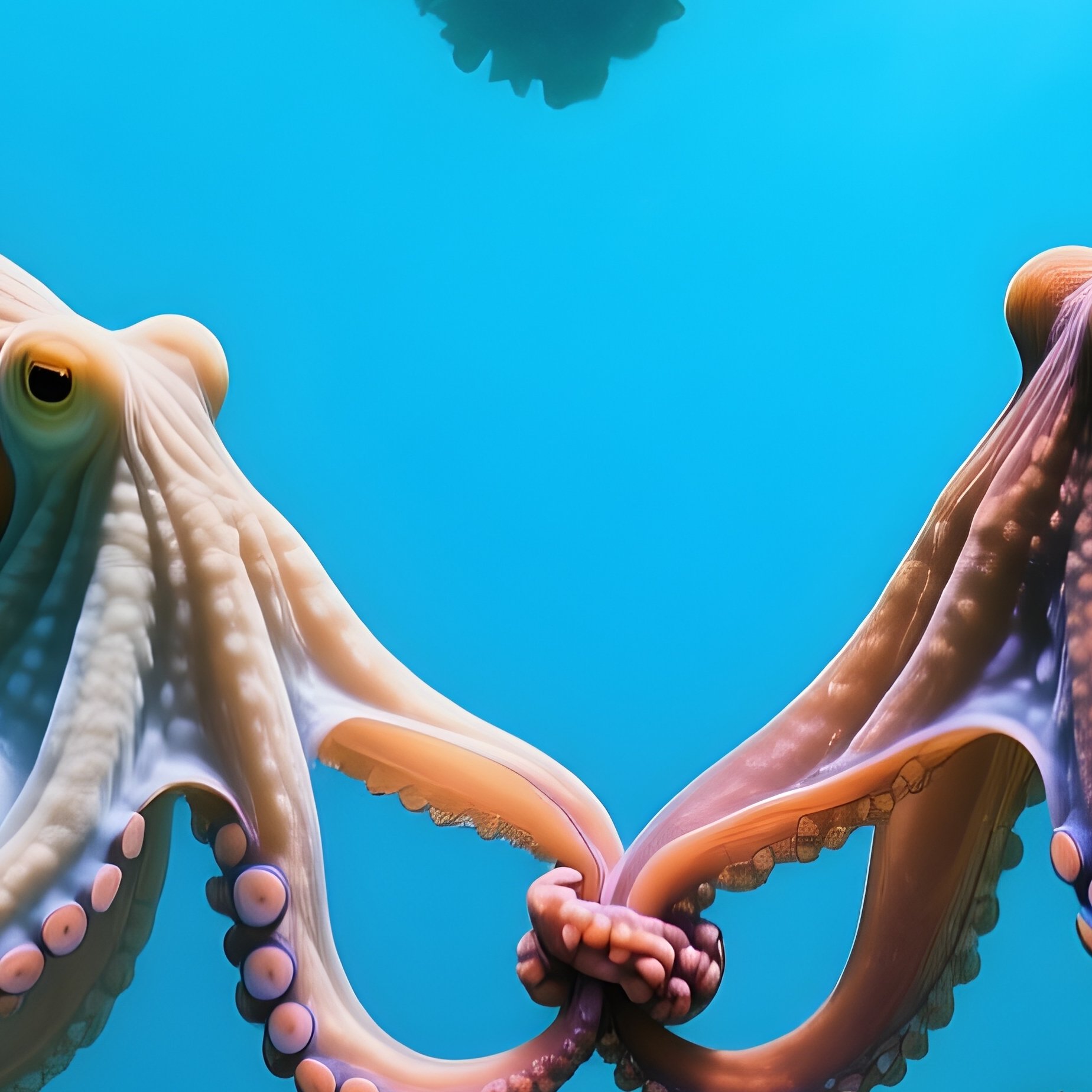Octopuses Holding Hands In Underwater Photography - Full Resolution Quality Preview