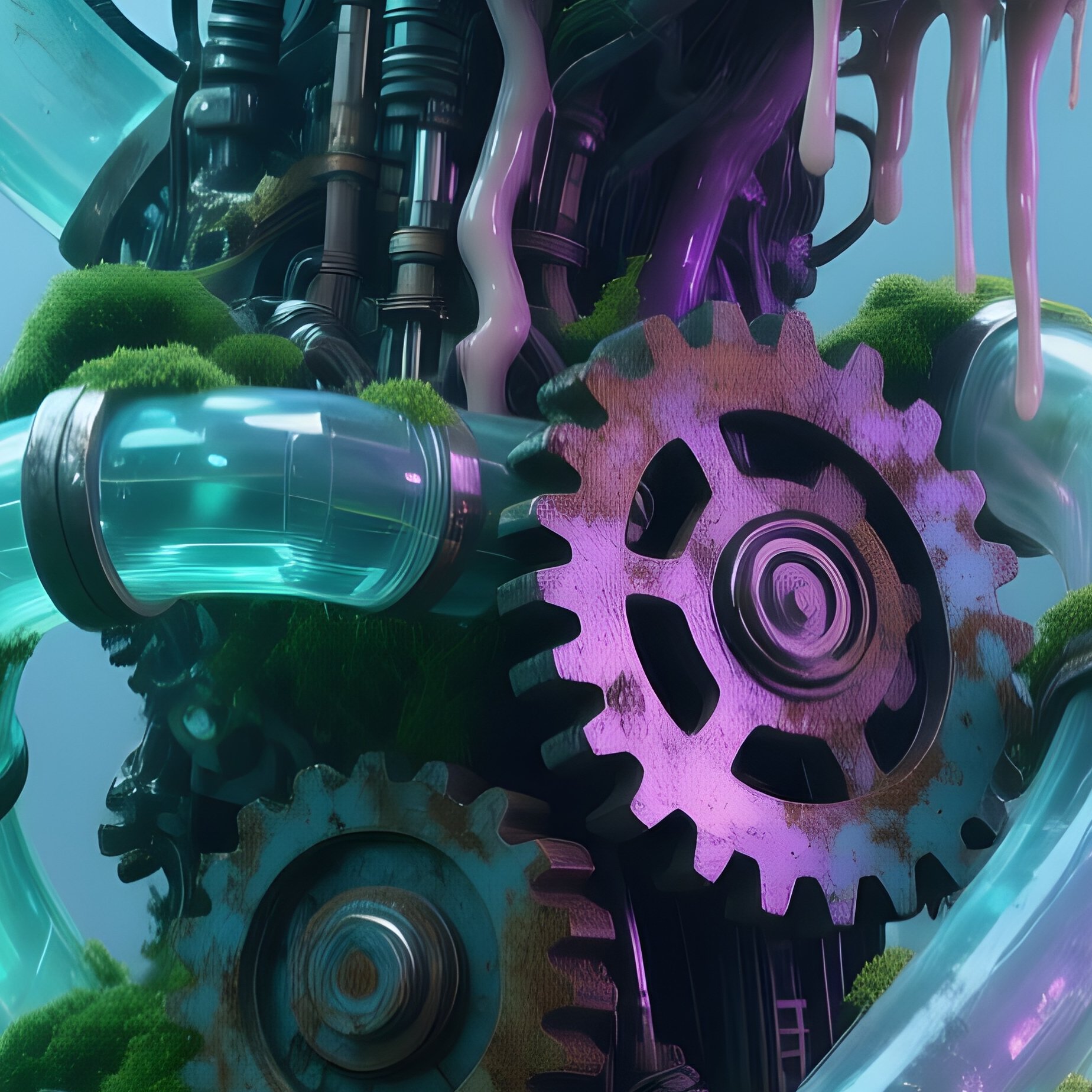 Odd Materials And Textures Biological And Mechanical Blend - Full Resolution Quality Preview