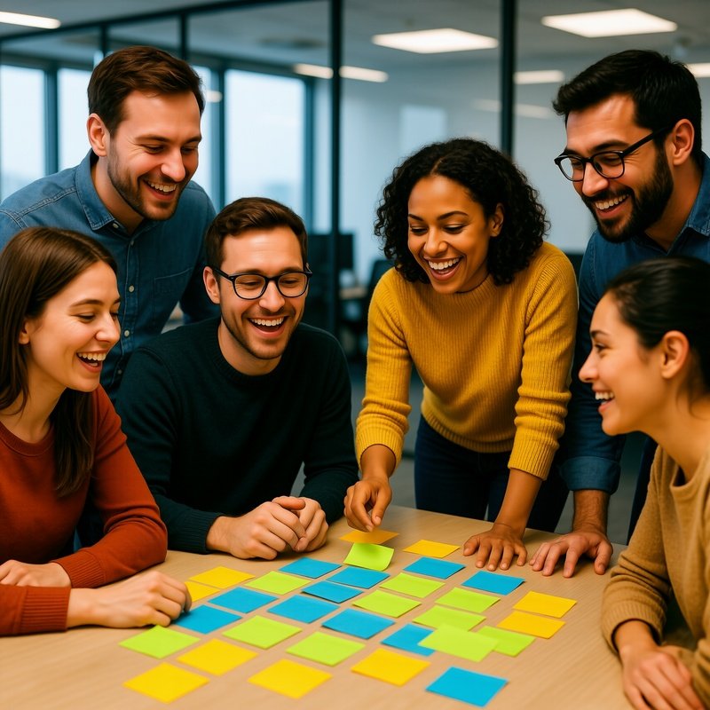 Office Brainstorming With Post Its