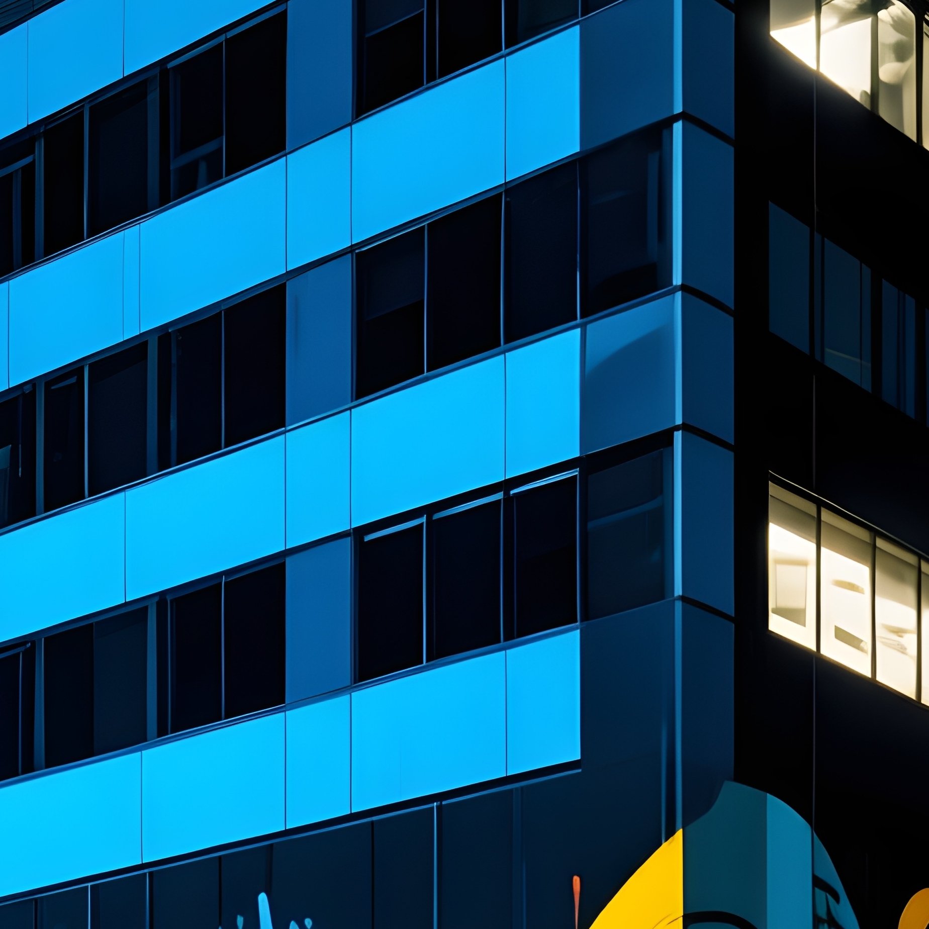 Office Building Exterior At Night Urban Art - Full Resolution Quality Preview