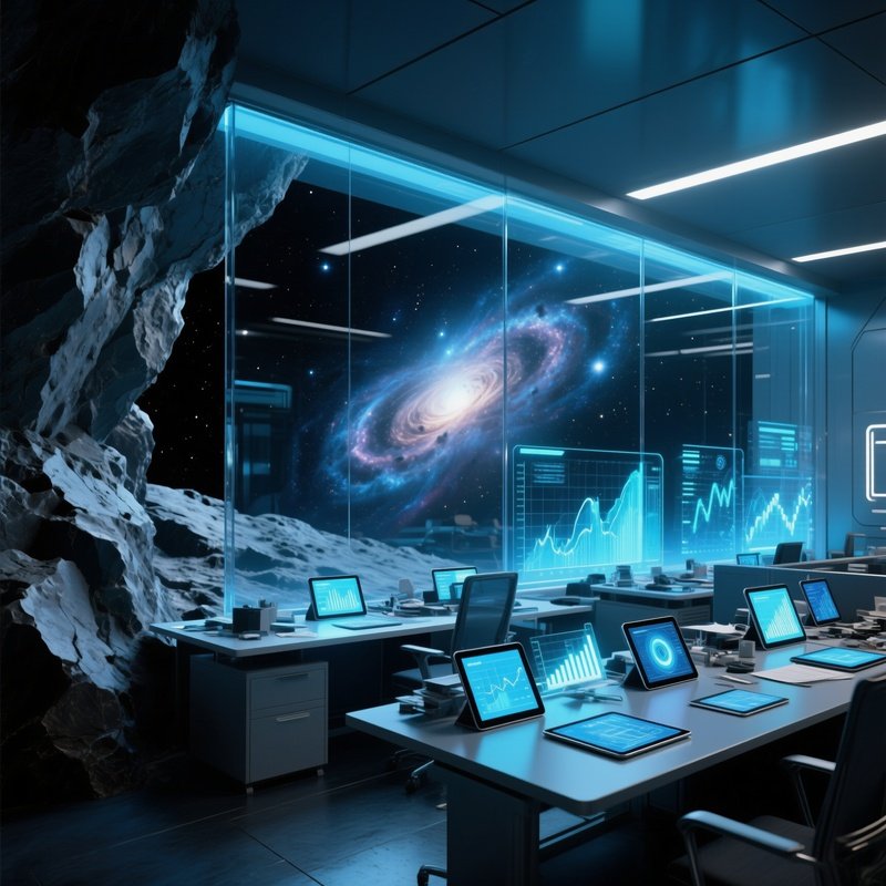 Office Cubicle On Asteroid