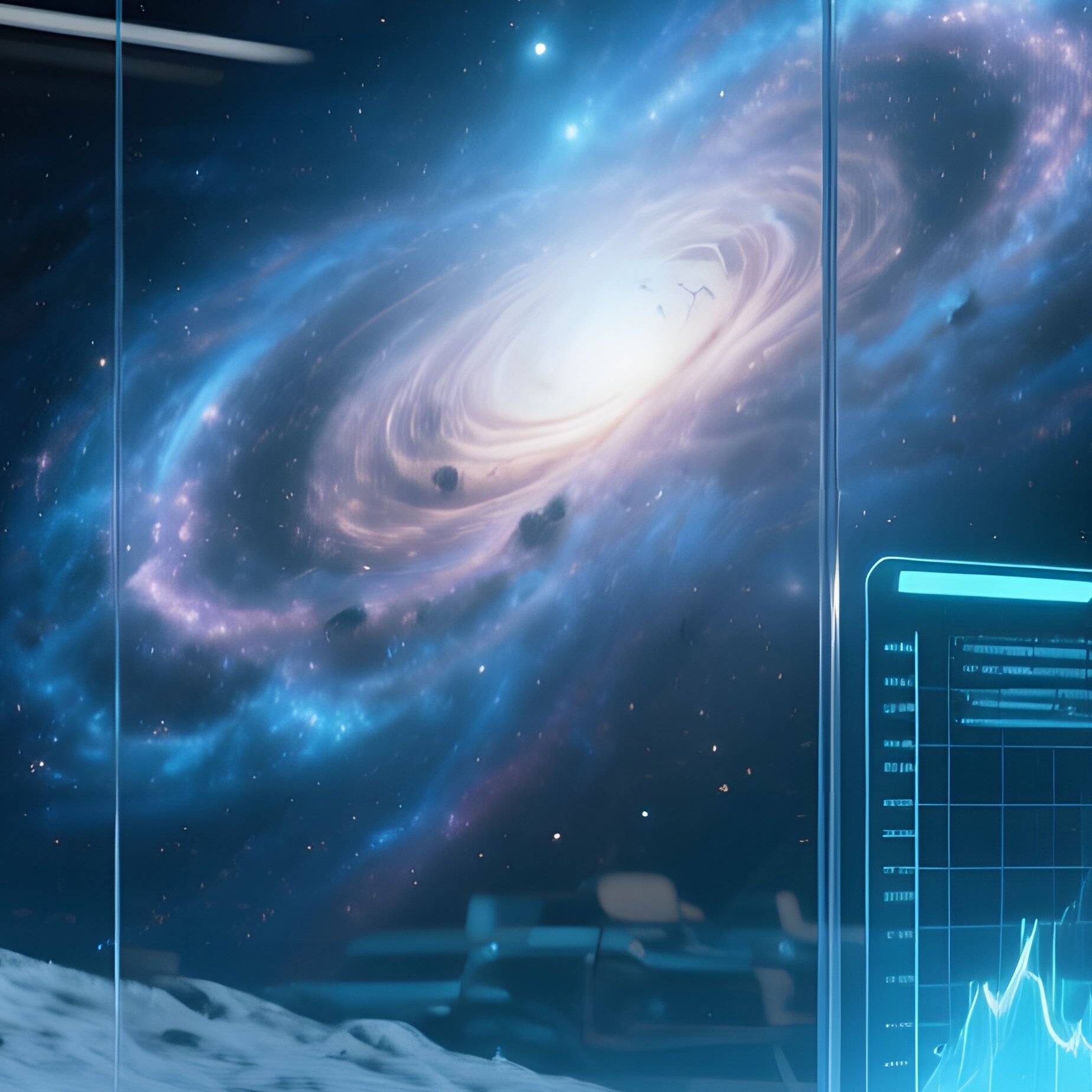 Office Cubicle On Asteroid - Full Resolution Quality Preview