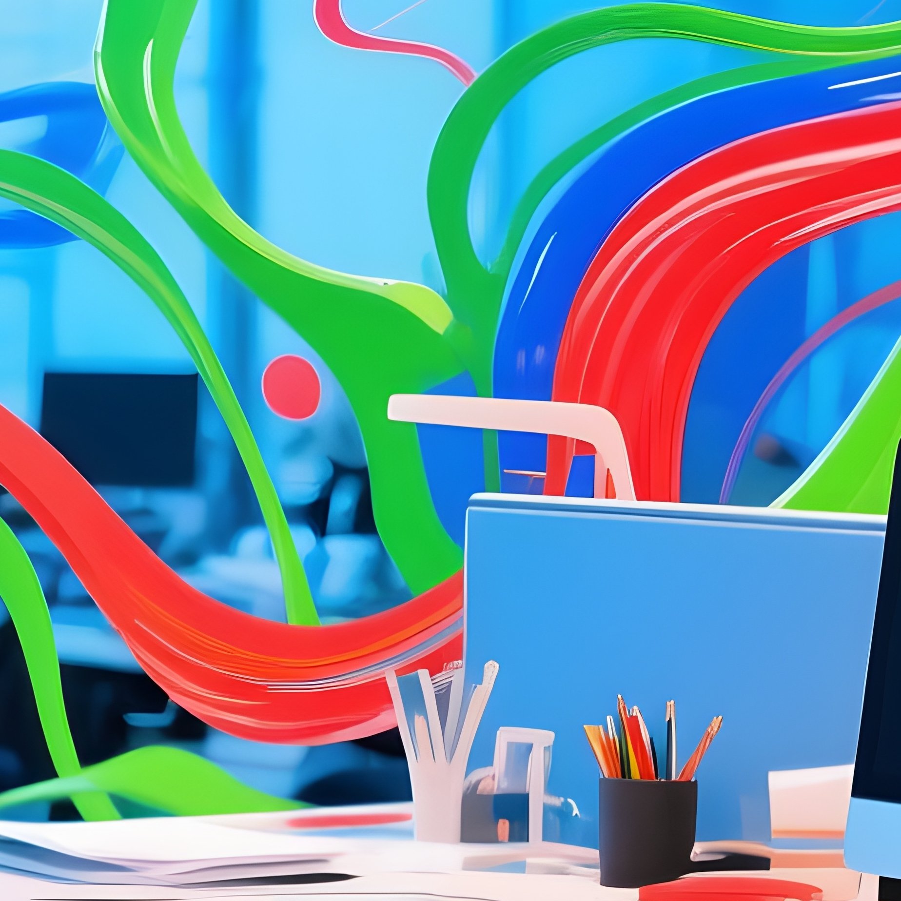 Office Desk With Documents And Coffee - Full Resolution Quality Preview