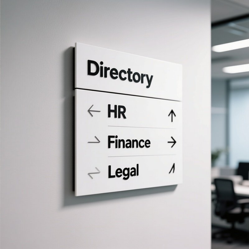 Office Directory Sign With Departments