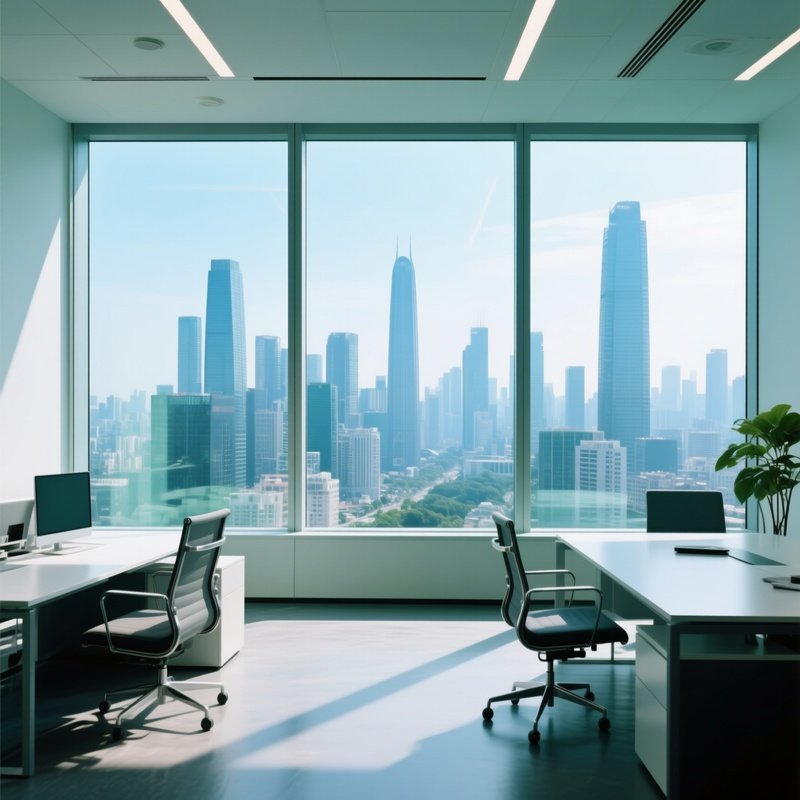 Office With Panoramic City View