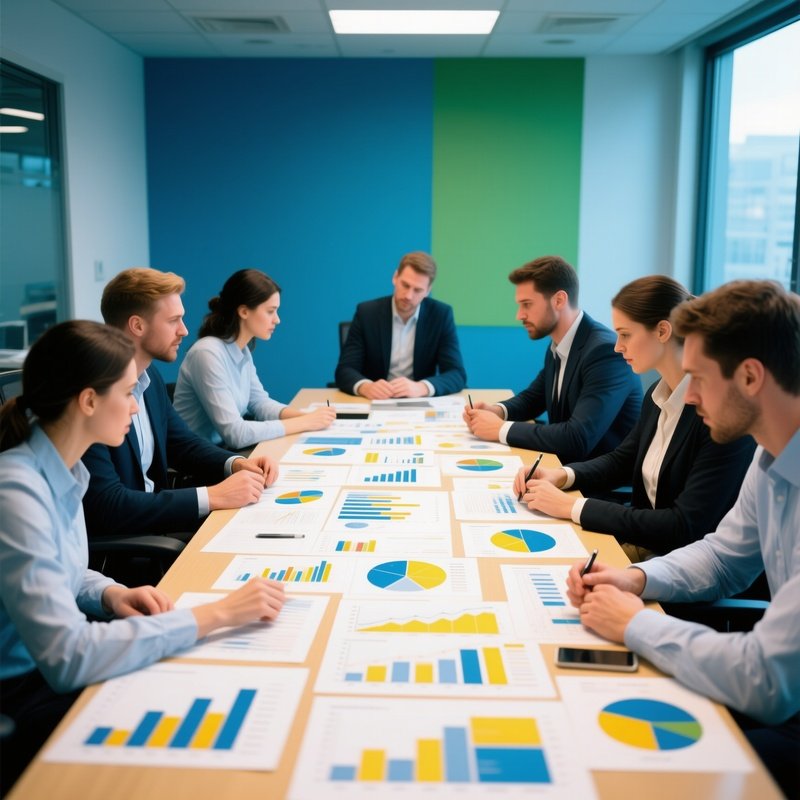 Office Workers Analyzing Charts