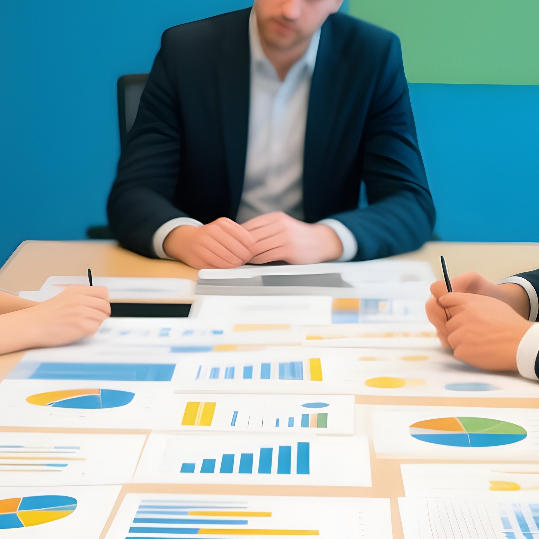 Office Workers Analyzing Charts - Full Resolution Quality Preview