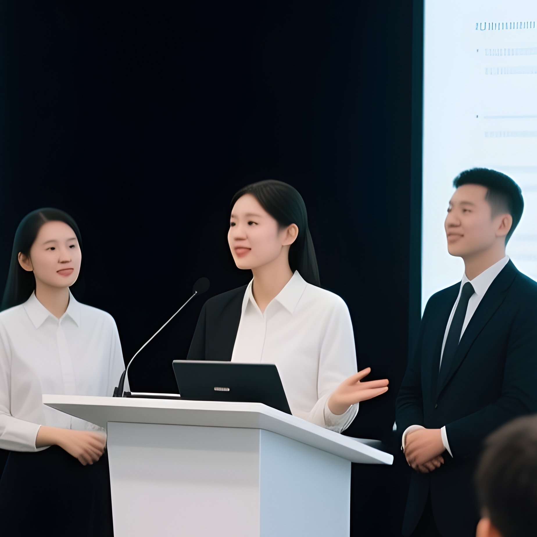 Office Workers Giving Presentation - Full Resolution Quality Preview