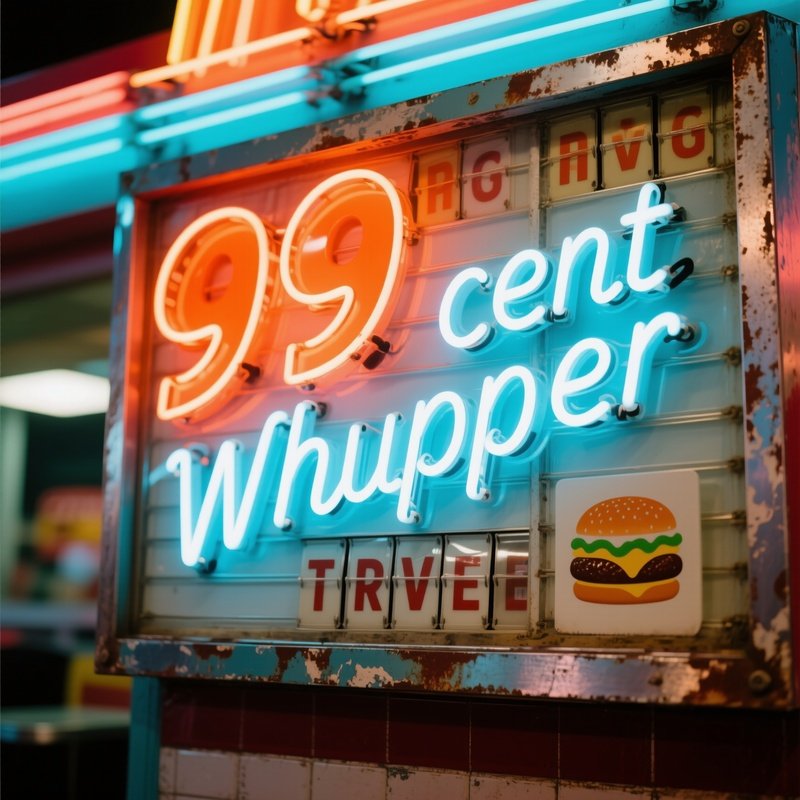Old School Drive Thru Menu Board 99 Cent Whopper