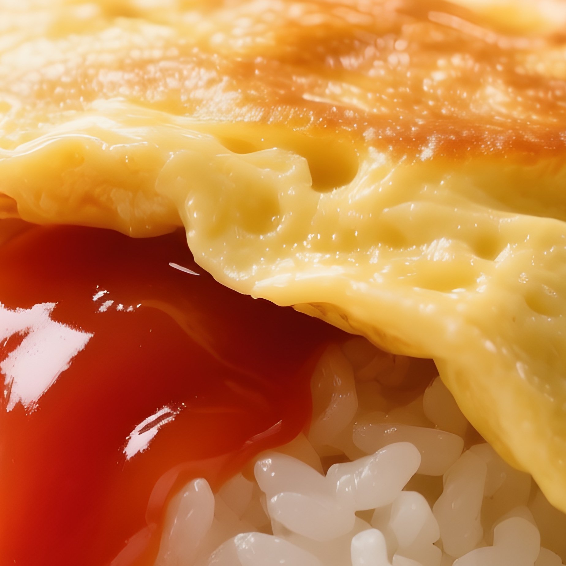 Omurice Omelet Filled With Ketchup Seasoned Rice - Full Resolution Quality Preview