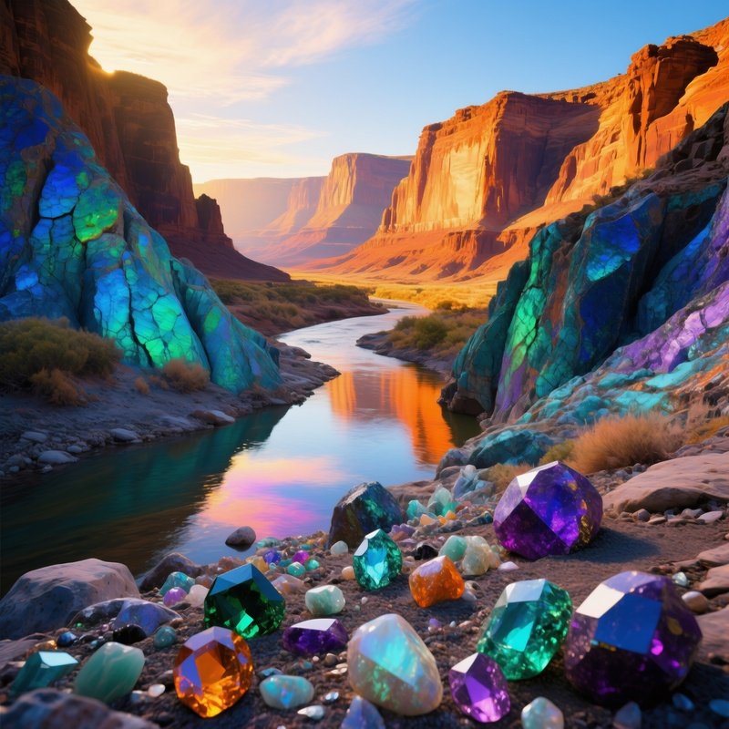 Opals Multicolor Geological Landscape