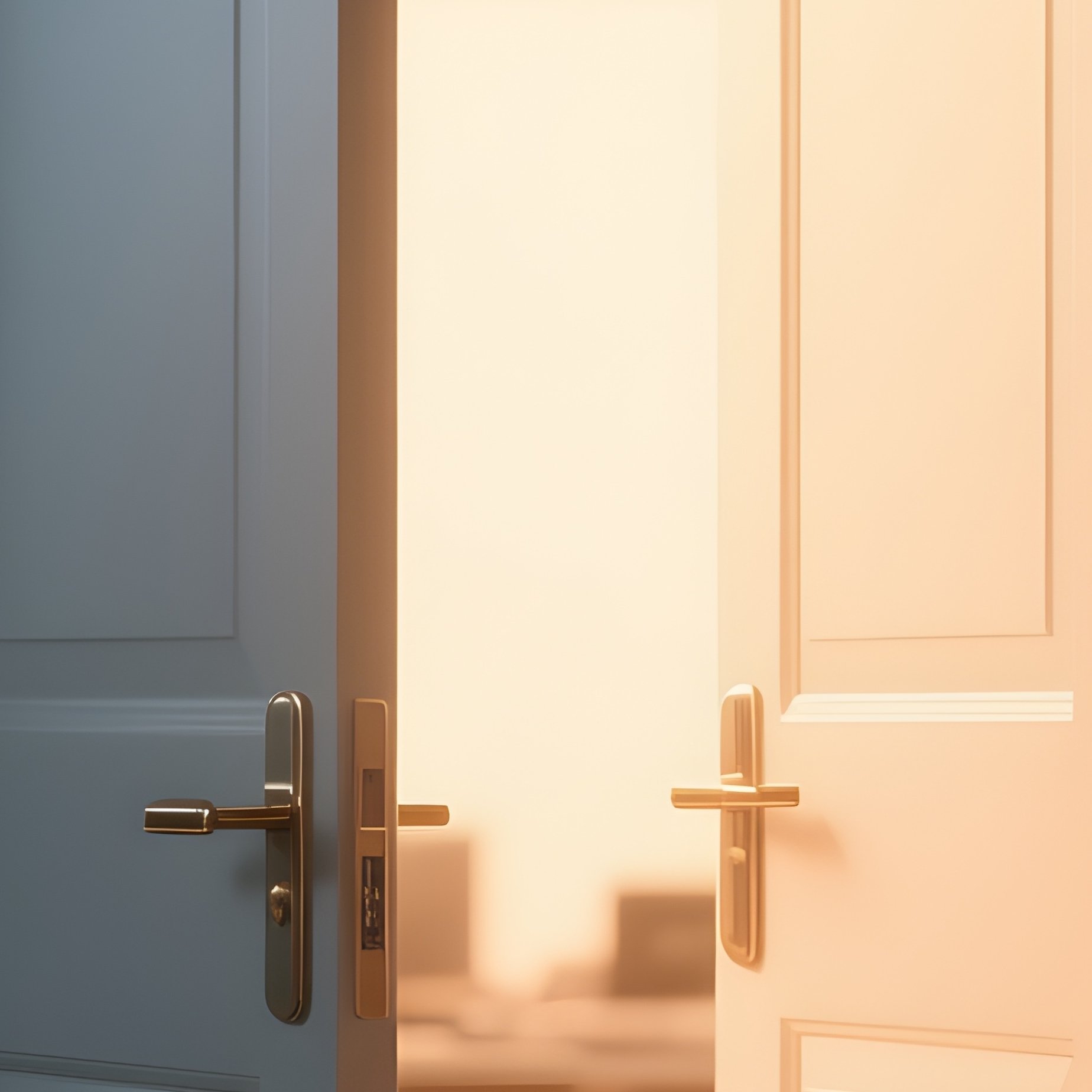 Open Door: A Slightly Open Office Door Revealing A Warm, Inviting Light Inside, Symbolizing Accessibility And Opportunity. - Full Resolution Quality Preview