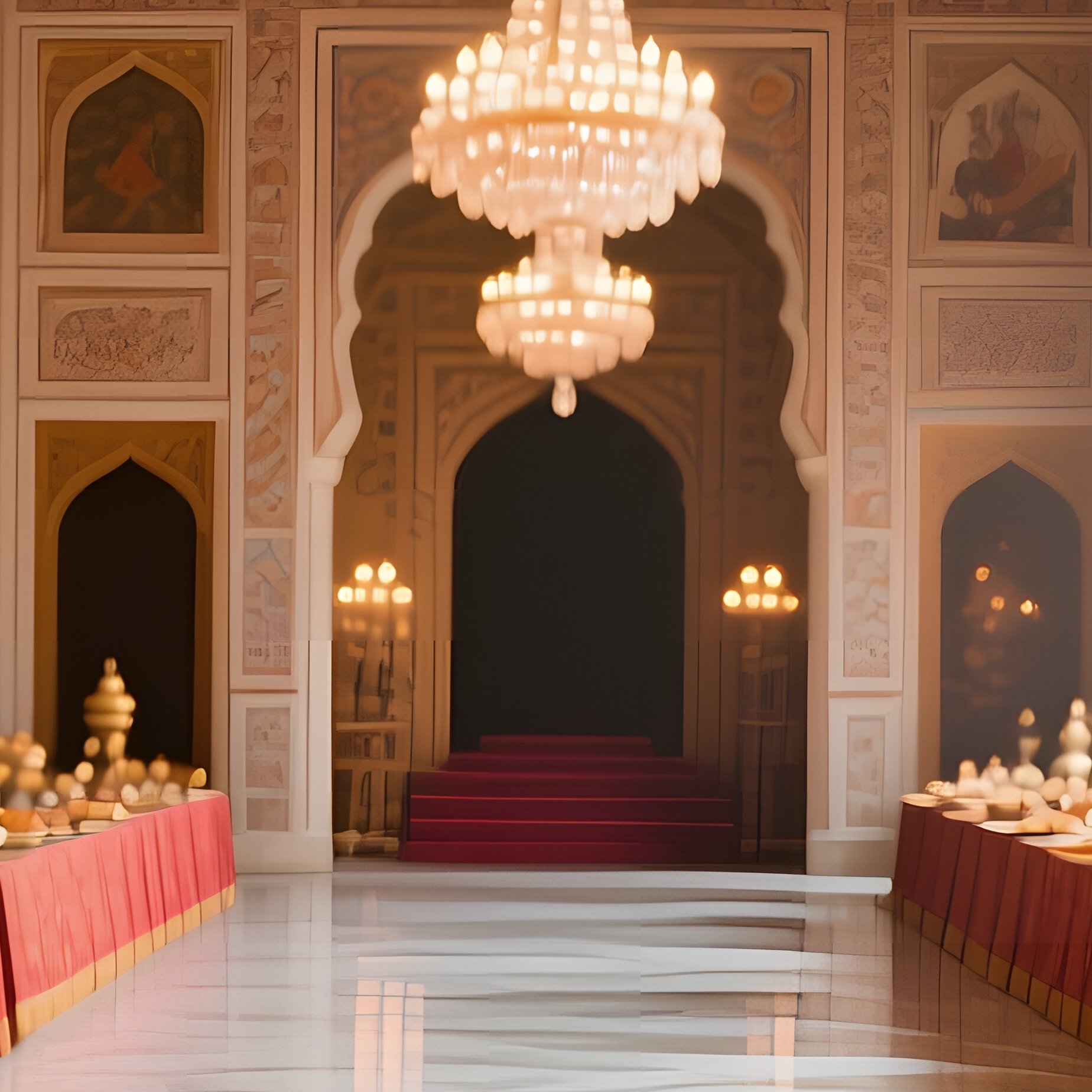 Opulent Banquet Hall Mughal Palace - Full Resolution Quality Preview