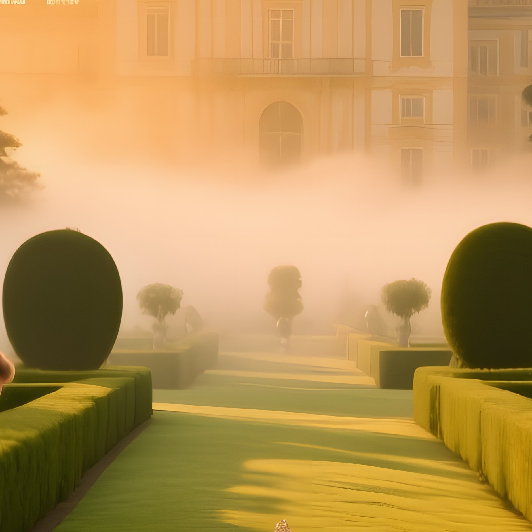 Opulent Palace Garden At Sunrise - Full Resolution Quality Preview