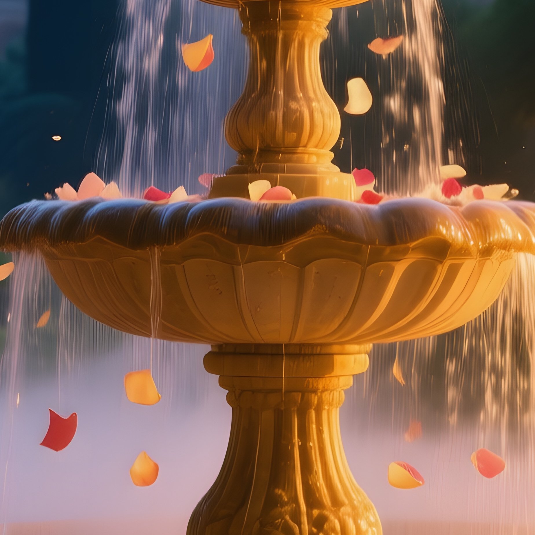 Opulent Palace Garden Fountain At Twilight - Full Resolution Quality Preview