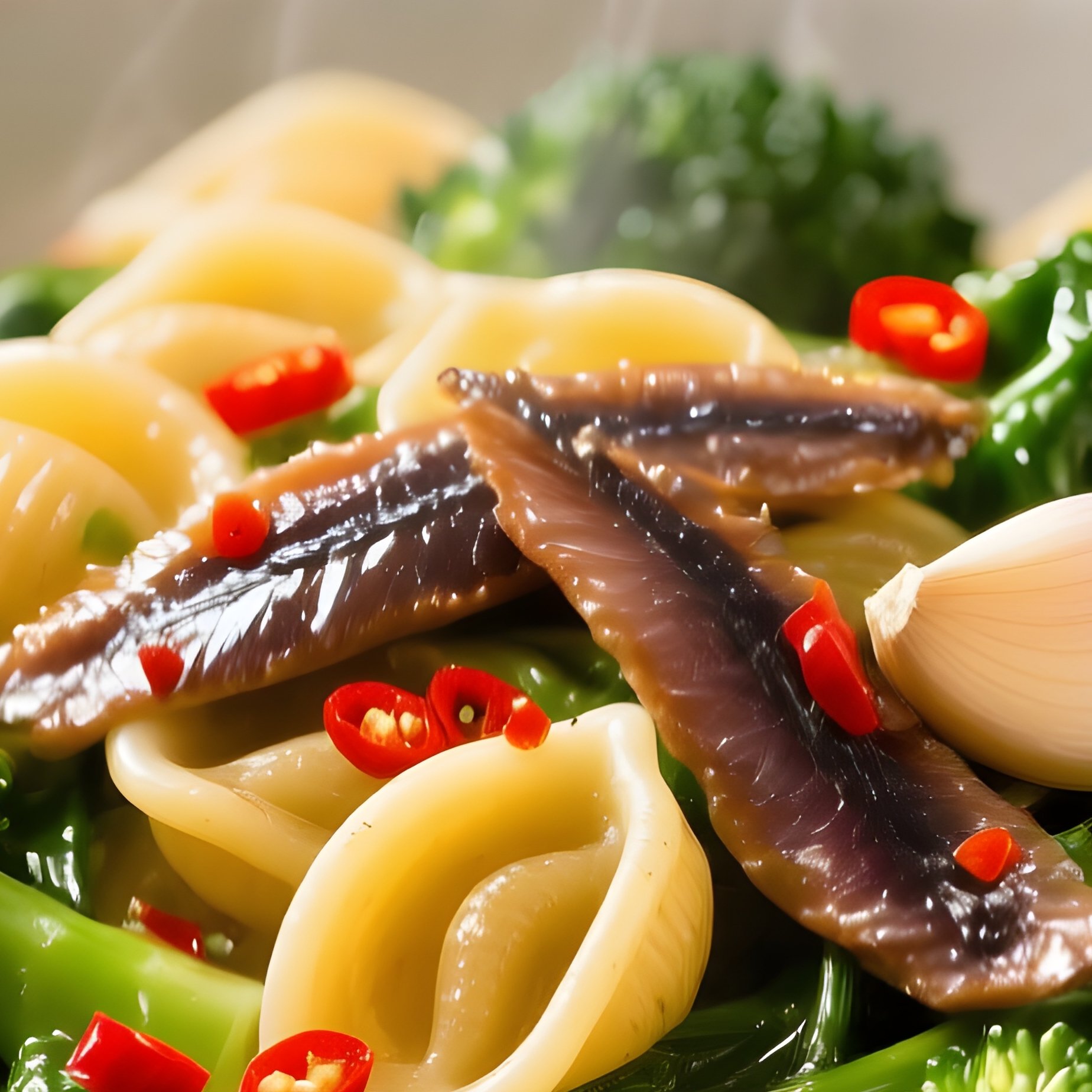 Orecchiette Con Cime Di Rapa Ear Shaped Pasta Broccoli Rabe Garlic Anchovies Chili - Full Resolution Quality Preview
