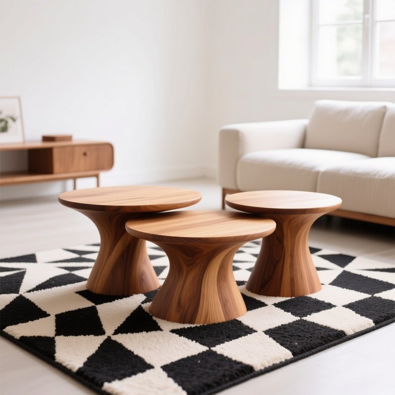 Organic Nesting Tables Scandinavian Living Room