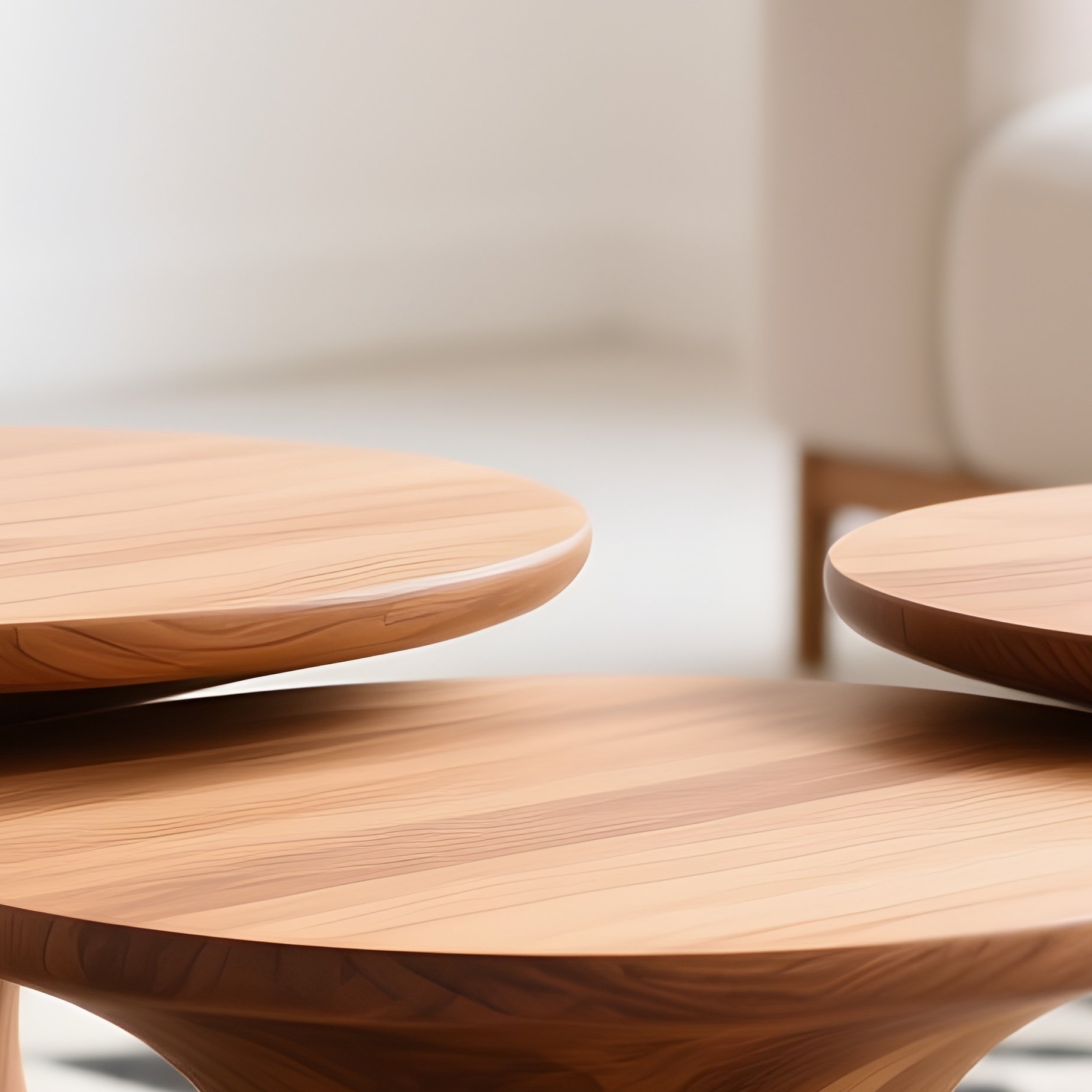 Organic Nesting Tables Scandinavian Living Room - Full Resolution Quality Preview