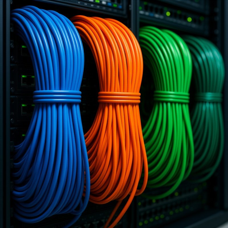 Organized Cables Color Coded Bundles