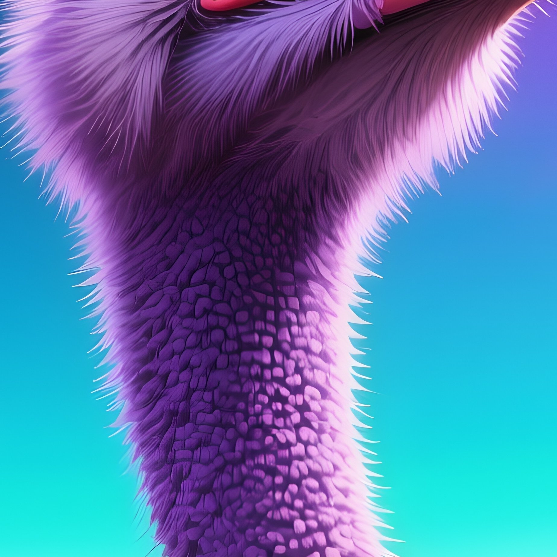 Ostrich Head Tilted Curious Artistic Science Fiction - Full Resolution Quality Preview
