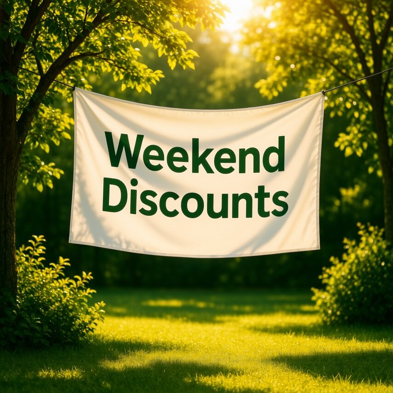 Outdoor Banner Weekend Discounts Breezing