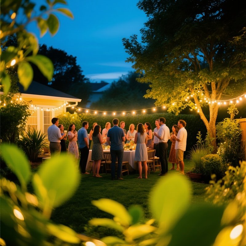 Outdoor Evening Gathering Outdoor Party Evening Gathering