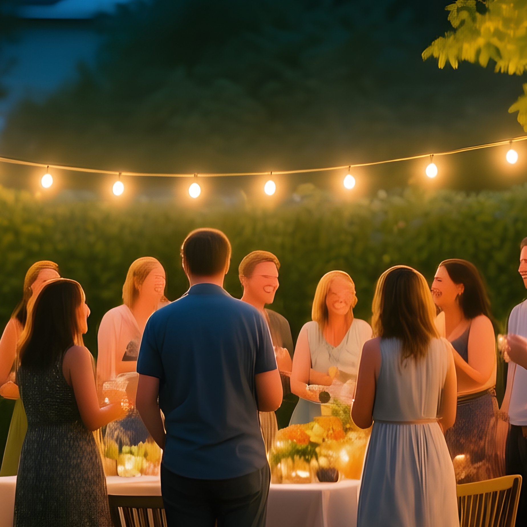 Outdoor Evening Gathering Outdoor Party Evening Gathering - Full Resolution Quality Preview
