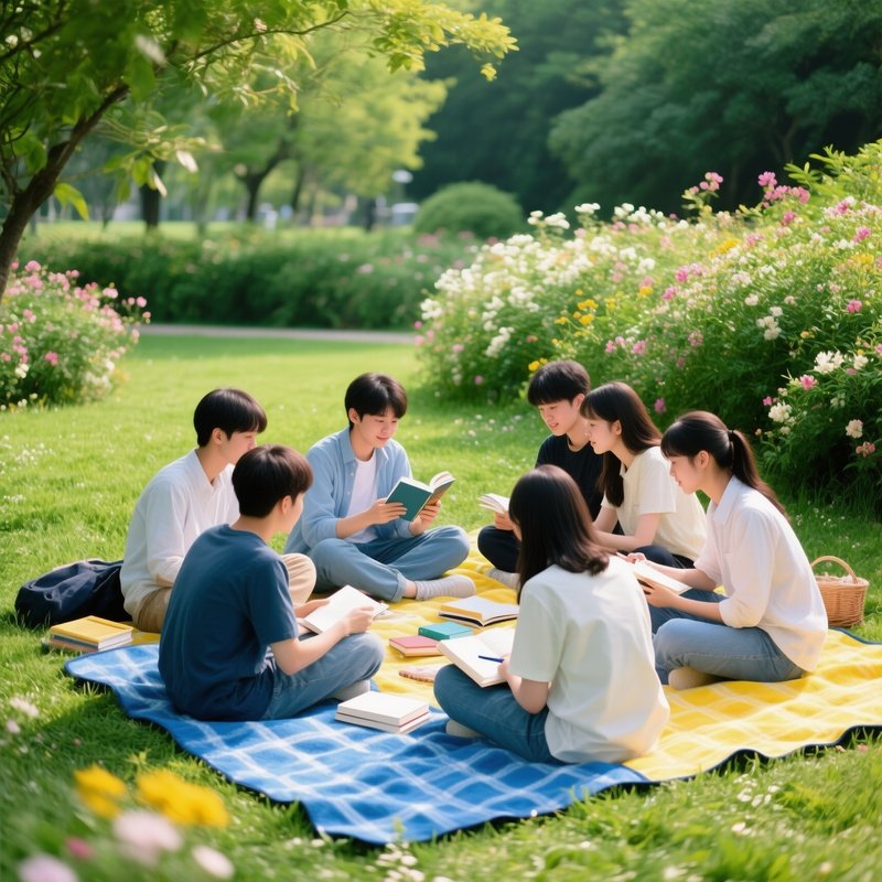 Outdoor Study Picnic Scene 1