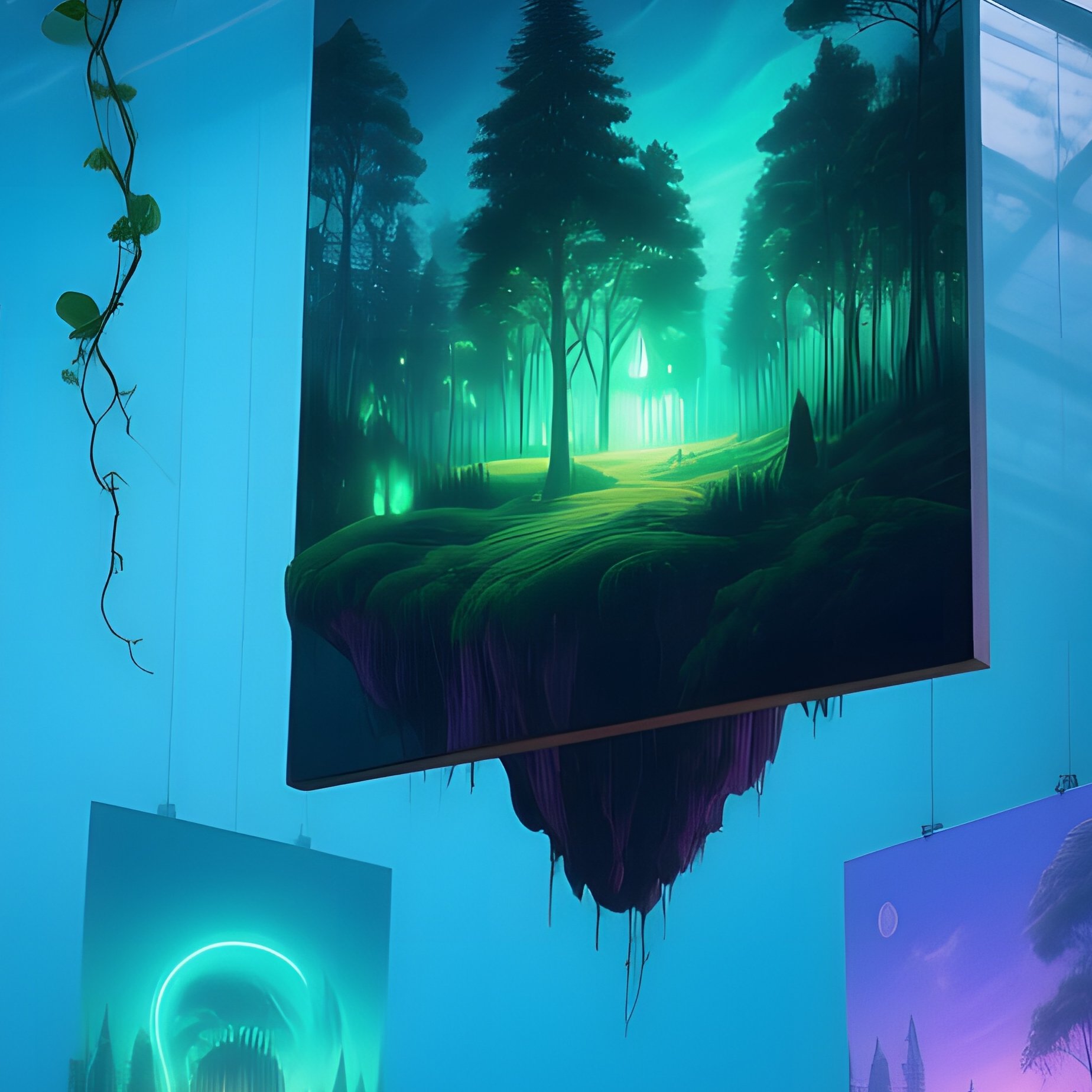 Overgrown Greenhouse Twilight Surreal Canvas Light - Full Resolution Quality Preview