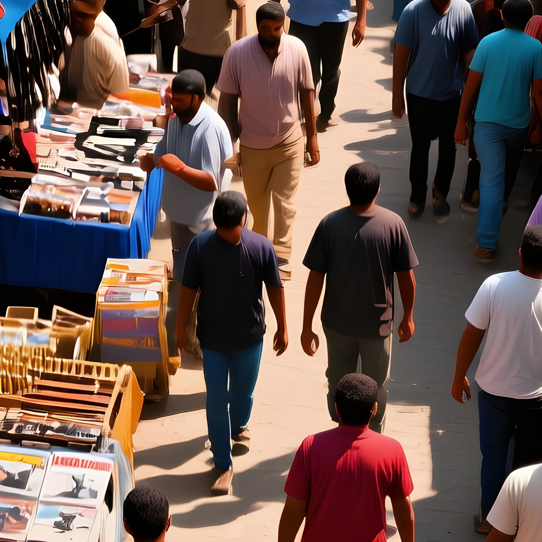 Overhead Drone Perspective Arms Market Bazaar Midday - Full Resolution Quality Preview