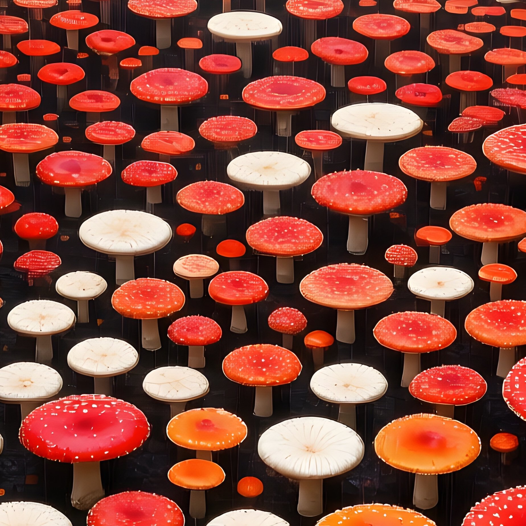 Overhead Drone View Of Mushroom Mosaic In Saxony Forest - Full Resolution Quality Preview