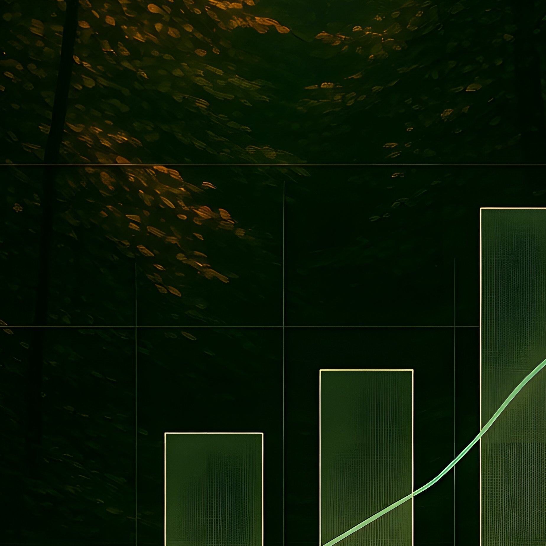 Overlay Of A Bar Graph On A Natural Background Data Visualization - Full Resolution Quality Preview