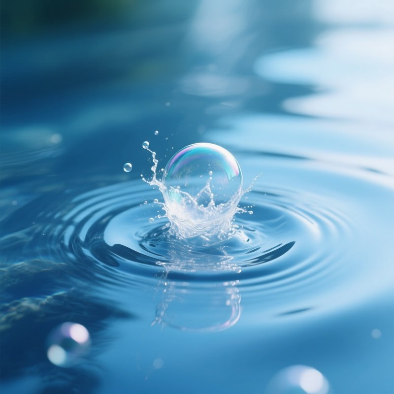 Oxygen Bubble Explosion On Water Surface