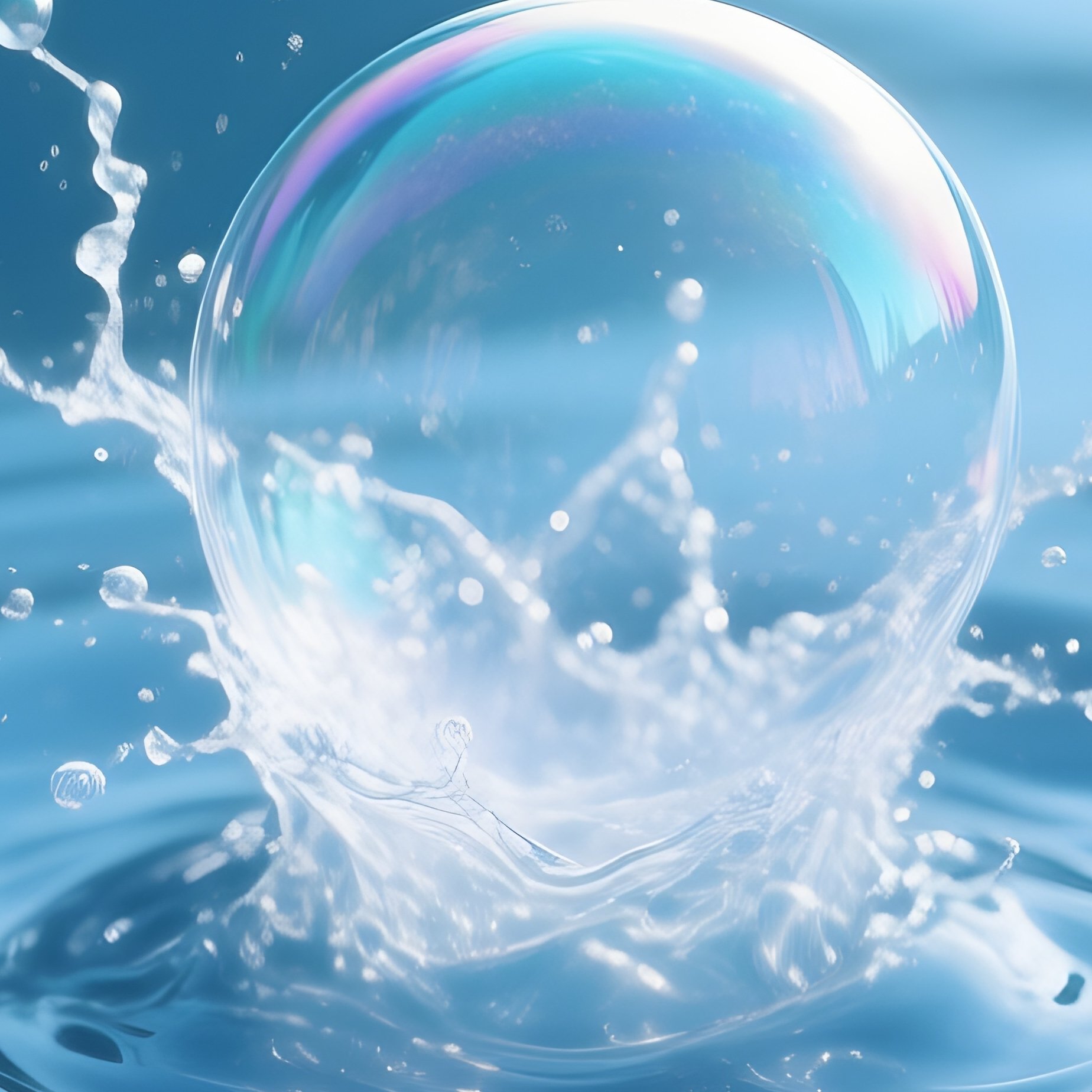 Oxygen Bubble Explosion On Water Surface - Full Resolution Quality Preview