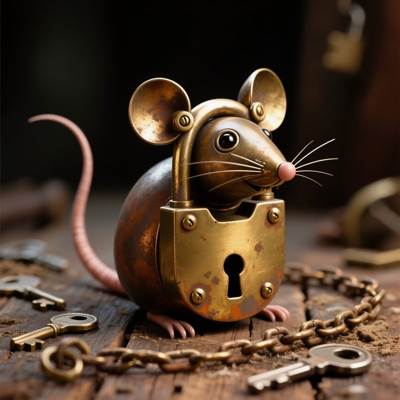 Padlock Heavy Mouse Brass Padlock