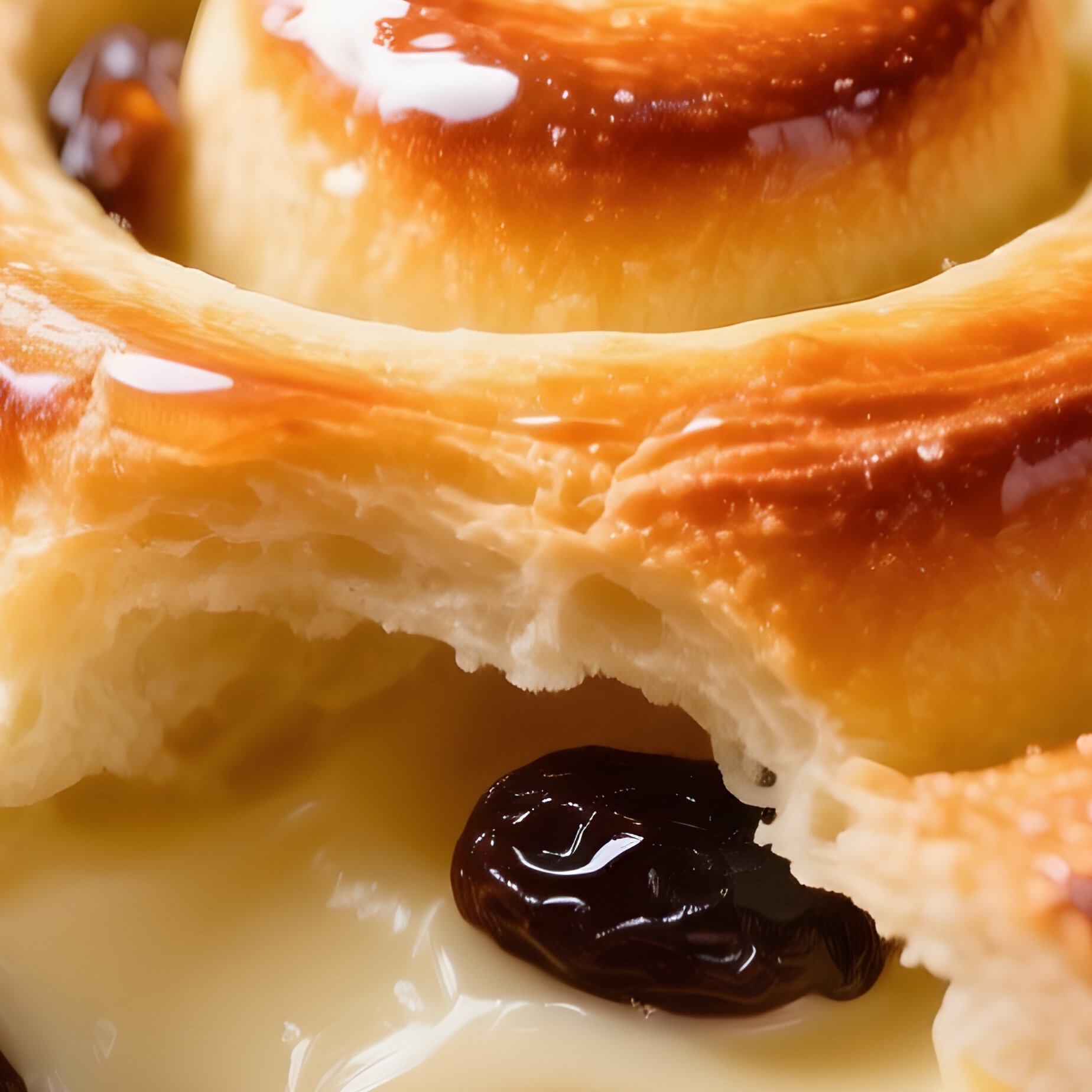 Pain Aux Raisins Spiral Pastry With Custard And Raisins - Full Resolution Quality Preview