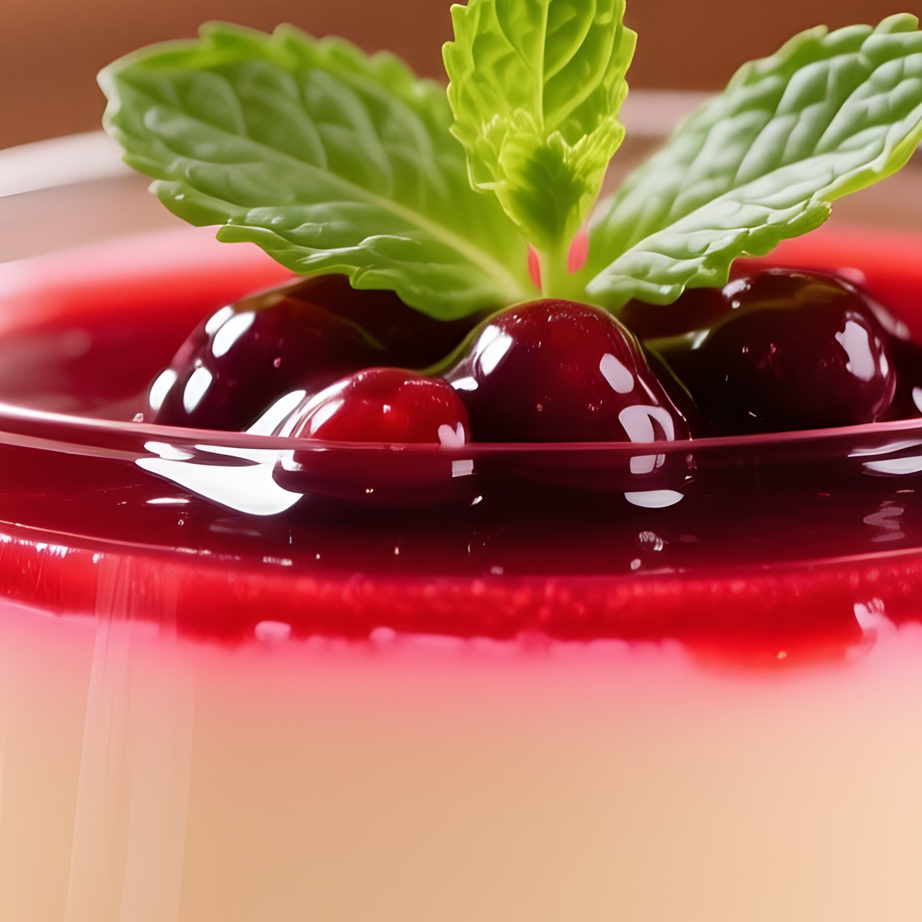 Panna Cotta Creamy Vanilla Pudding With Berry Sauce - Full Resolution Quality Preview